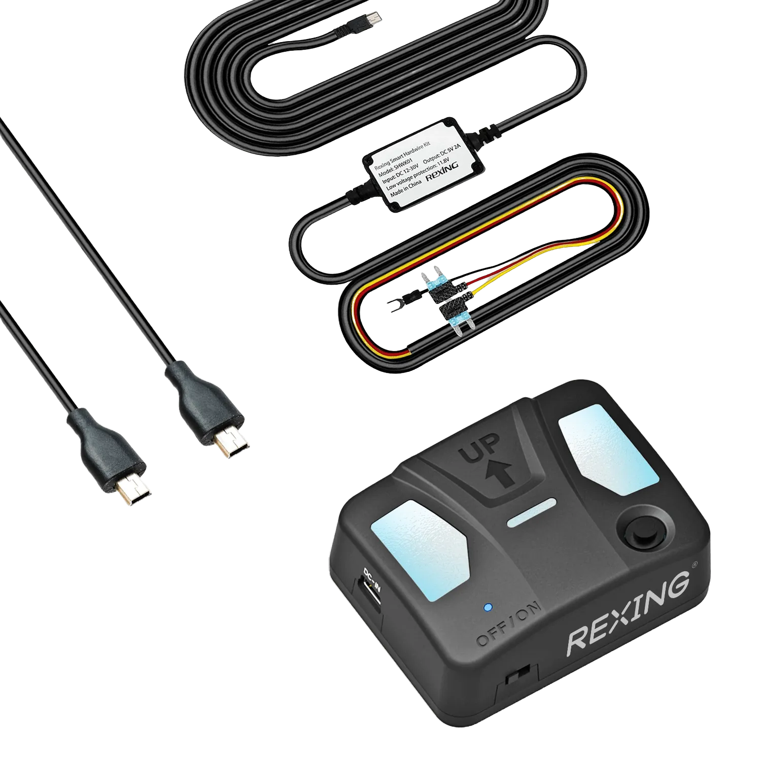 Rexing Intelligent Hardwire Kit Type-C Port for All Rexing Dash Cam Models including R4, DT2, and M2 Max