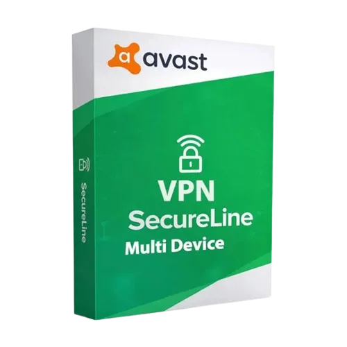 alt=1. Image of Avast SecureLine logo showcasing multi-device protection for secure internet browsing.