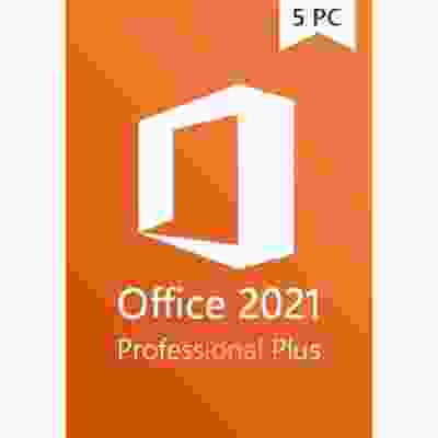 alt=Microsoft Office 2021 Professional Plus for 5 PCs - includes 5 keys for installation on multiple devices.