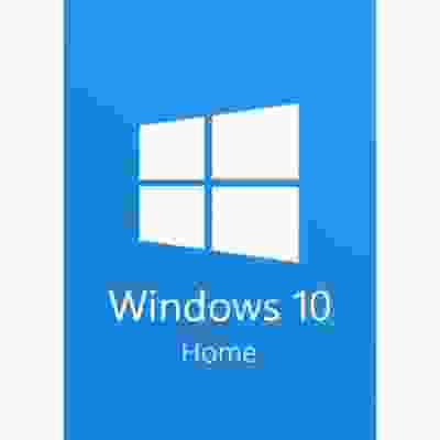 alt= Product key sticker for Windows 10 Home edition, featuring alphanumeric code for software activation.