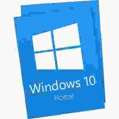 alt= Product key sticker for Windows 10 Home edition, featuring alphanumeric code for software activation.