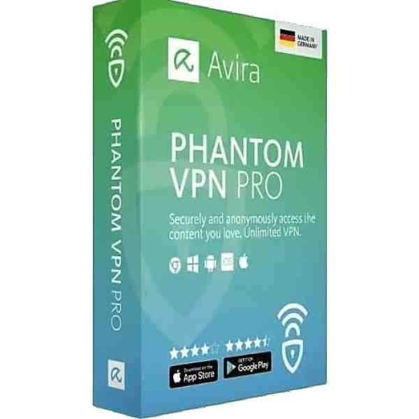 alt= Image of Avira Phantom VPN Pro 1 year subscription.