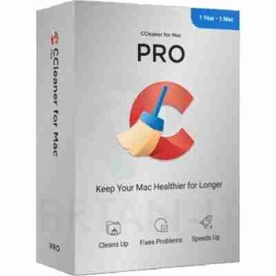 alt=CCleaner Pro for Mac software box featuring advanced features for enhanced performance and optimization