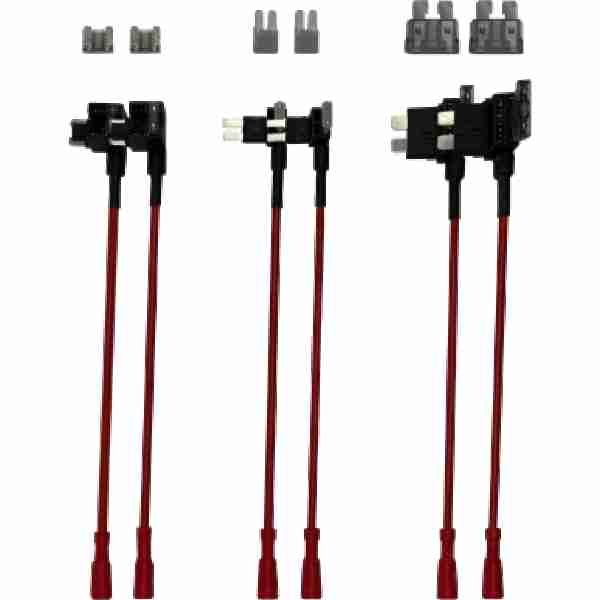 alt=A black cable with four red and black wires neatly arranged in a set.