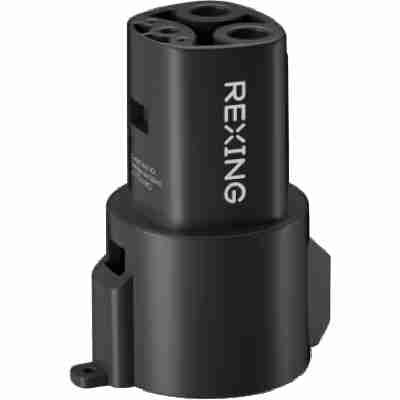 alt=Alt text: "Rexing J1772 to Tesla Charging Adapter - Compatible charging adapter for Tesla vehicles."