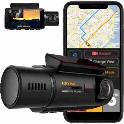 alt=A dashcam with GPS, ideal for travel and security purposes. Capture your journeys with precision and peace of mind.