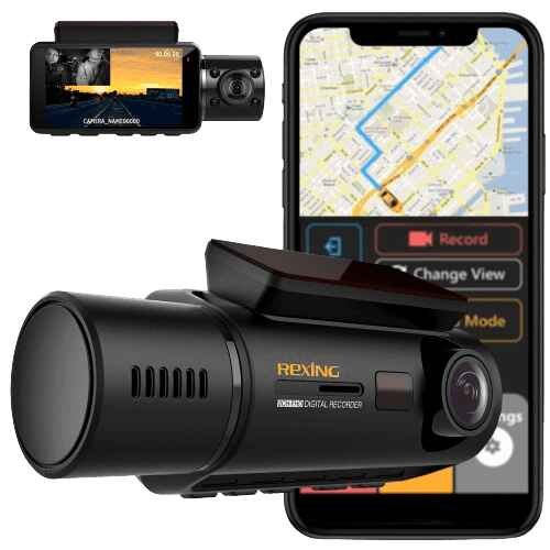 alt=A dashcam with GPS, ideal for travel and security purposes. Capture your journeys with precision and peace of mind.