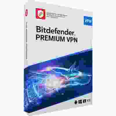 alt=Image of Bitdefender Premium Security software package with logo and features displayed on the box.