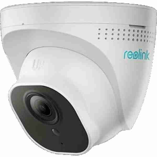 alt=1. A Reolink camera mounted on a window, capturing a scenic view of the mountains in the background.