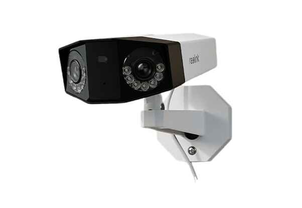 alt=1. Security camera mounted on a wooden wall, showcasing Reolink's design and functionality for enhanced surveillance.