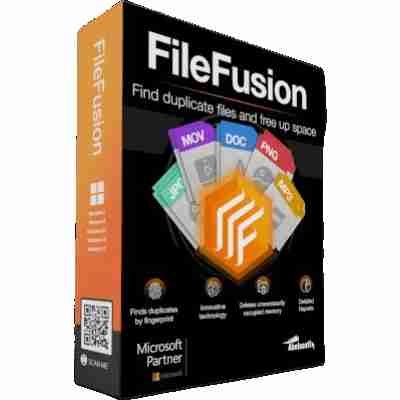alt=1. Visual representation of file fusion software by Abelssoft, showcasing multiple files merging into a unified format.