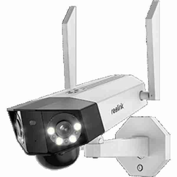 alt=1. A Reolink white security camera featuring two lights, designed for enhanced surveillance and monitoring capabilities.