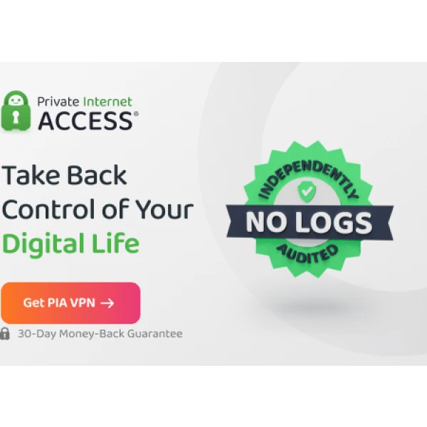 alt= A secure digital environment symbolizing private internet access with a focus on no log retention for user privacy.