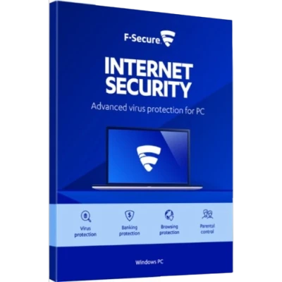 alt= Image of F-Secure internet security software for one PC, showcasing protection features and user-friendly interface.