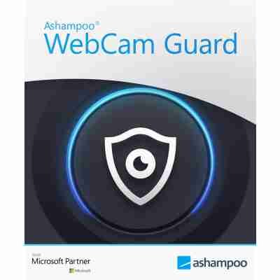 alt=Ad for Ashampoo Webcam Guard with shield icon, indicating privacy/security software.