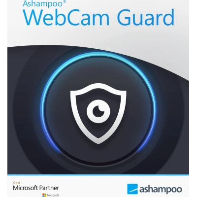 alt=Ad for Ashampoo Webcam Guard with shield icon, indicating privacy/security software.