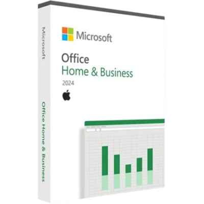 alt=Box of Microsoft Office Home & Business 2024 software with Apple logo.