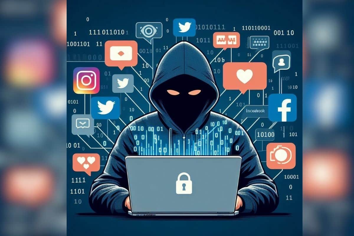 alt=Image illustrating tips for safeguarding social media accounts against hacking threats.