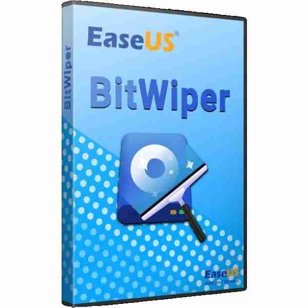 alt=EaseUS BitWiper software box with a blue design featuring a cleaning icon and the tagline “Make Your Life Easy.”