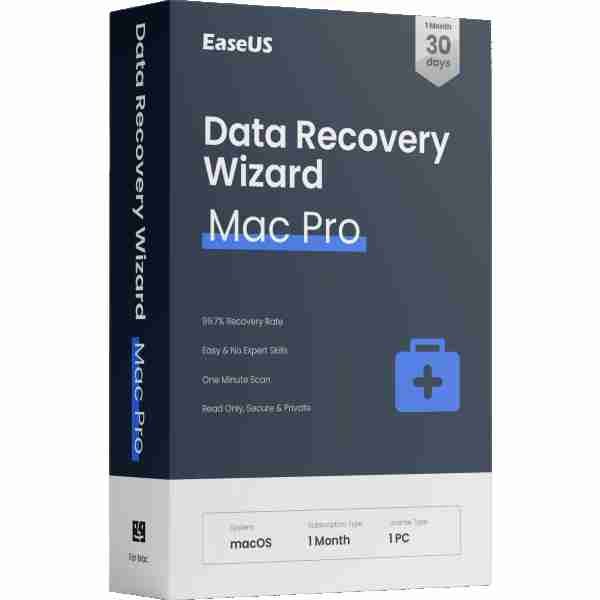 alt=EaseUS Data Recovery Wizard interface on Mac Pro, showcasing data recovery options and user-friendly navigation.