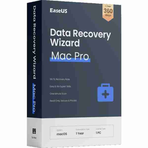 alt=EaseUS Data Recovery Wizard interface on Mac Pro, showcasing data recovery options and user-friendly navigation.