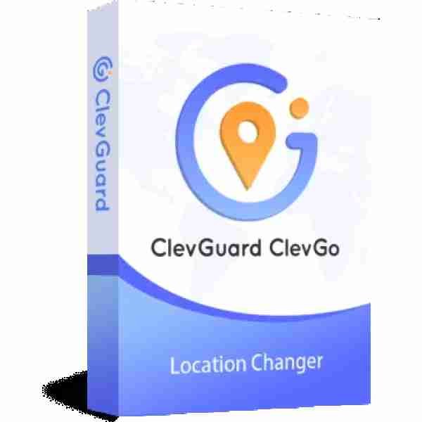 alt=ClevGuard ClevGo Location Changer software box, featuring a blue and white design with a location pin symbol.