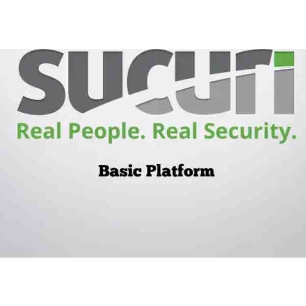 alt=Sucuri logo with the tagline "Real People. Real Security." and the phrase "Basic Platform" beneath it on a light background.