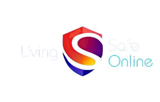 alt=Logo for "Living Safe Online," featuring a colorful shield symbol and bold, modern typography promoting online safety.