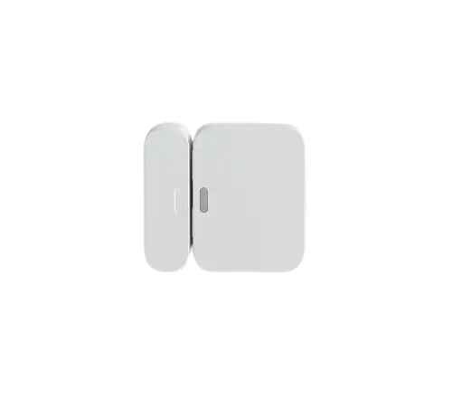 alt=A compact, modern white device consisting of two pieces—one square and one rectangular—set against a minimalistic background.