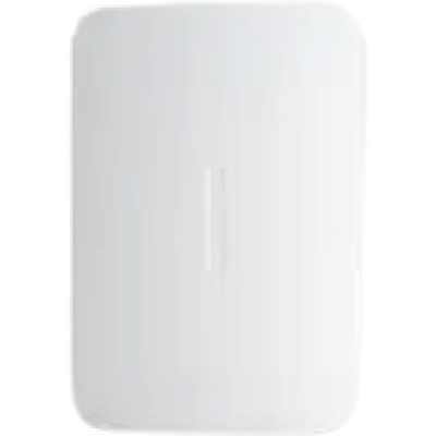 alt=A sleek, white wireless charging pad with a minimalist design, set against a plain black background.